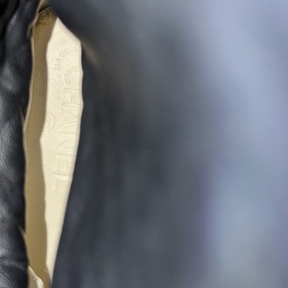 Chanel Tweed Leather Engineer Boots Black CC Logo 37.5 Buckle Moto - Picture 11 of 11